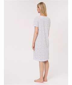 Ragno - DM68NK Camicia da notte manica corta a serafino in Jersey di Cotone. Colore: Fant. Purple Heather A13F