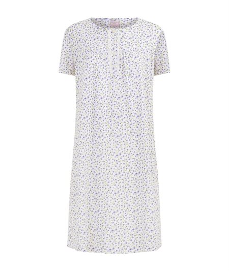 Ragno - DM68NK Camicia da notte manica corta a serafino in Jersey di Cotone. Colore: Fant. Purple Heather A13F