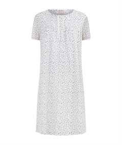 Ragno - DM68NK Camicia da notte manica corta a serafino in Jersey di Cotone. Colore: Fant. Purple Heather A13F