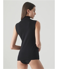 Ragno D274AX Maglia sottogiacca smanicato collo Lupetto in caldo cotone Biologico - Colore Nero