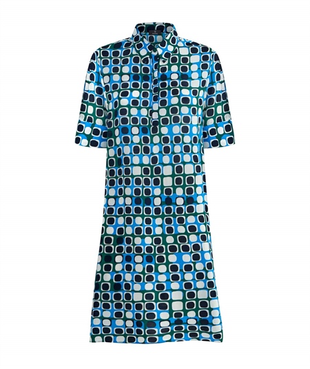 Ragno DM84D7 - Chemisier collo a polo e manica corta in EcoSeta. Colore: Fant. Aventurine 949