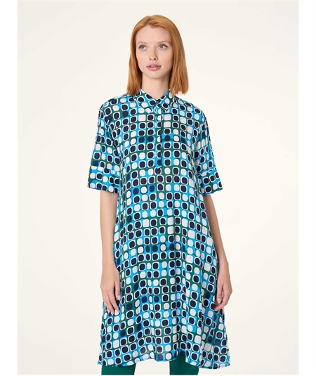 Ragno DM84D7 - Chemisier collo a polo e manica corta in EcoSeta. Colore: Fant. Aventurine 949