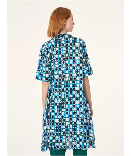 Ragno DM84D7 - Chemisier collo a polo e manica corta in EcoSeta. Colore: Fant. Aventurine 949