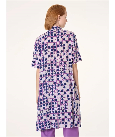 Ragno DM84D7 - Chemisier collo a polo e manica corta in EcoSeta. Colore: Fant. Dewberry A05F