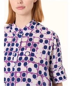 Ragno DM84D7 - Chemisier collo a polo e manica corta in EcoSeta. Colore: Fant. Dewberry A05F