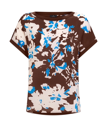 Ragno DN03TX - Maglia girocollo manica kimono in Viscosa. Colore: Fantasia Cappuccino 526F