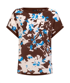 Ragno DN03TX - Maglia girocollo manica kimono in Viscosa. Colore: Fantasia Cappuccino 526F