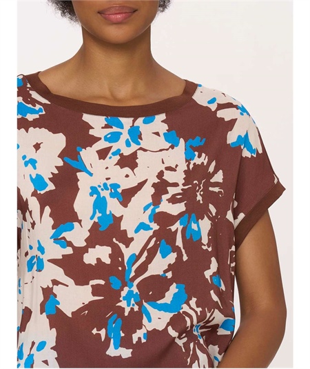 Ragno DN03TX - Maglia girocollo manica kimono in Viscosa. Colore: Fantasia Cappuccino 526F