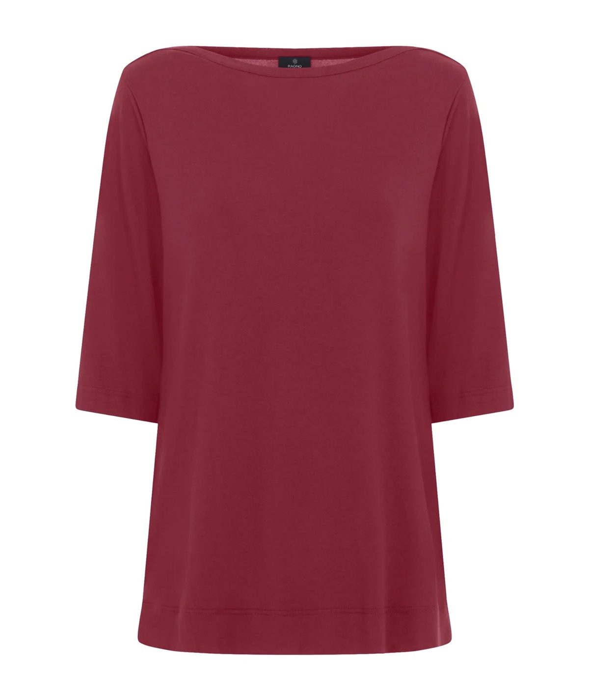 Ragno DN12TW - Maglietta collo barca con manica 3/4 in Viscosa. Colore: Tibetan Red 952