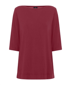 Ragno DN12TW - Maglietta collo barca con manica 3/4 in Viscosa. Colore: Tibetan Red 952