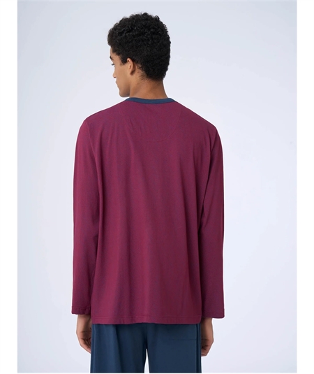 Ragno U634N6 - Pigiama lungo aperto a fantasia in Jersey di puro Cotone - Fantasia Rio red 873F