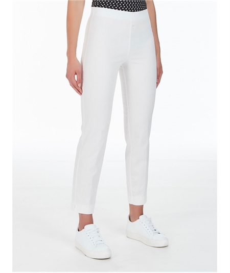Ragno D926PY - Pantalone donna Capri in raso di cotone satin elasticizzato - Colore Bianco 010 Ragno D926PY - Pantalone donna Capri in raso di cotone satin elasticizzato - Colore Bianco 010