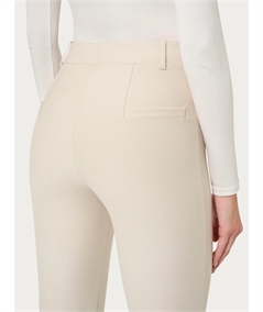 Ragno Art D091PW Pantalone straight fit in tessuto compact di Viscosa con risvolto alla caviglia. Colore: Champignon 786