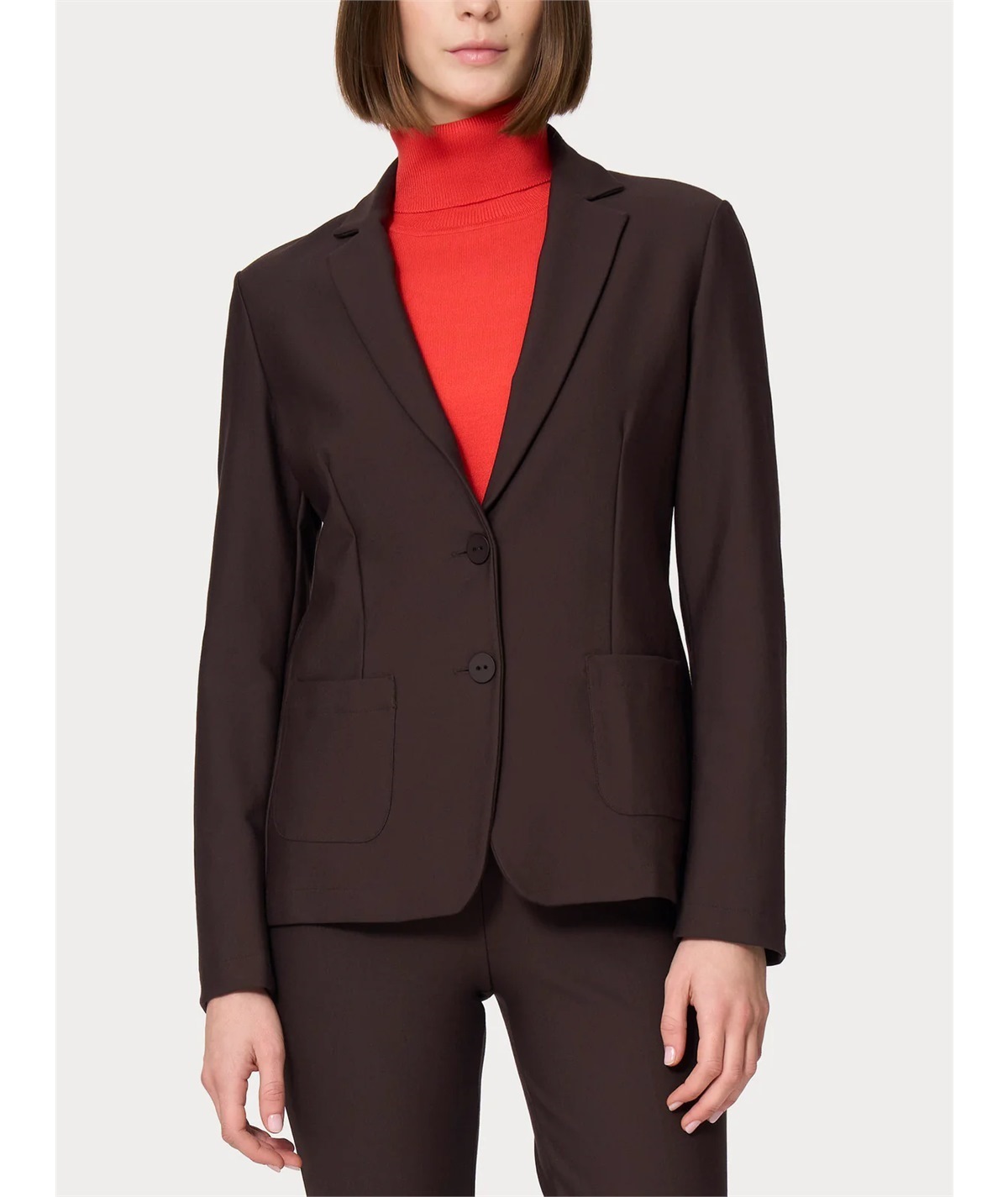 Ragno DO23GA - Giacca manica lunga in tessuto Super-Compact  Extra-Comfort. Colore: Chocolate A75