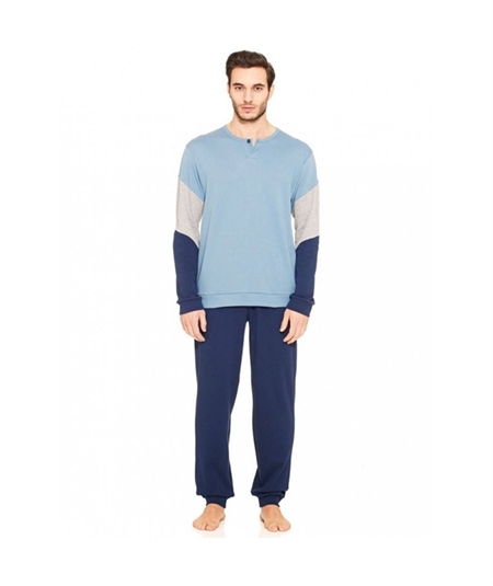Pigiama Ragno Sport  girocollo serafino con bottoncino in caldo cotone Interlock Art. N26281