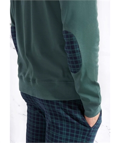 Q.bò 46374-VE Pigiama girocollo serafino in puro cotone interlock. Colore: Verde