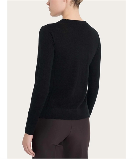 Ragno DN93M9 - Maglia girocollo in pura lana merino finezza 12. Colore: Nero 020 Ragno DN93M9 - Maglia girocollo in pura lana merino finezza 12. Colore: Nero 020