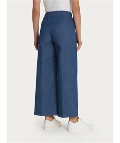 agno DN18P4 - Pantalone Jeans cropped ampio con tasche. Colore Jeans 007