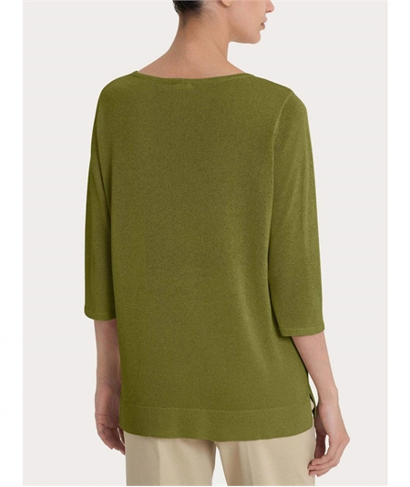 Ragno DN05MB - Maglia con manica 3/4 in Crêpe Lurex . Colore: Sphagnum A39