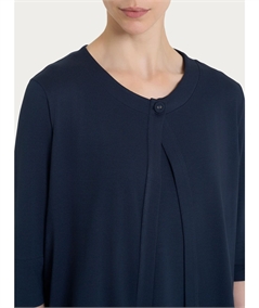 Ragno DN09TT - Cardigan manica 3/4 in jersey di viscosa crêpe. Colore: Bleu 078