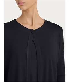 Ragno DN09TT - Cardigan manica 3/4 in jersey di viscosa crêpe. Colore: Nero 020