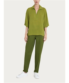 Ragno DQ23SF -  Blusa con colletto manica 3/4 in Ecoseta. Colore: Fantasia Sphagnum A39F