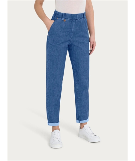 DN18P7 - Ragno DN18P7 - Pantalone Jeans vestibilità a carota con tasche a filo. Colore: Delavè jeans 199