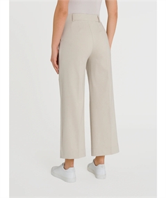 D293P4 - Pantalone Estivo Donna Ragno in Cotone con Tasche Compact Wide Leg. Colore: Champignon 786