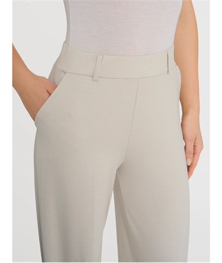 D293P4 - Pantalone Estivo Donna Ragno in Cotone con Tasche Compact Wide Leg. Colore: Champignon 786