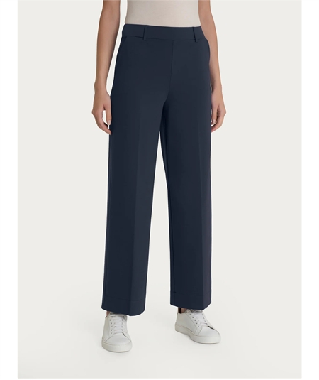 D293P4 - Pantalone Estivo Donna Ragno in Cotone con Tasche Compact Wide Leg. Colore: Bleu 078