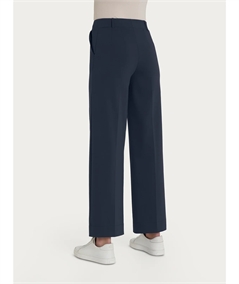 D293P4 - Pantalone Estivo Donna Ragno in Cotone con Tasche Compact Wide Leg. Colore: Bleu 078