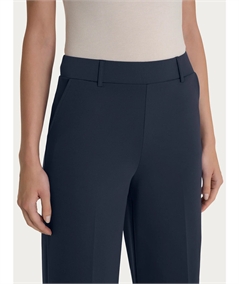 D293P4 - Pantalone Estivo Donna Ragno in Cotone con Tasche Compact Wide Leg. Colore: Bleu 078