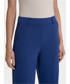 D293P4 - Pantalone Estivo Donna Ragno in Cotone con Tasche Compact Wide Leg. Colore: Blueberry 516