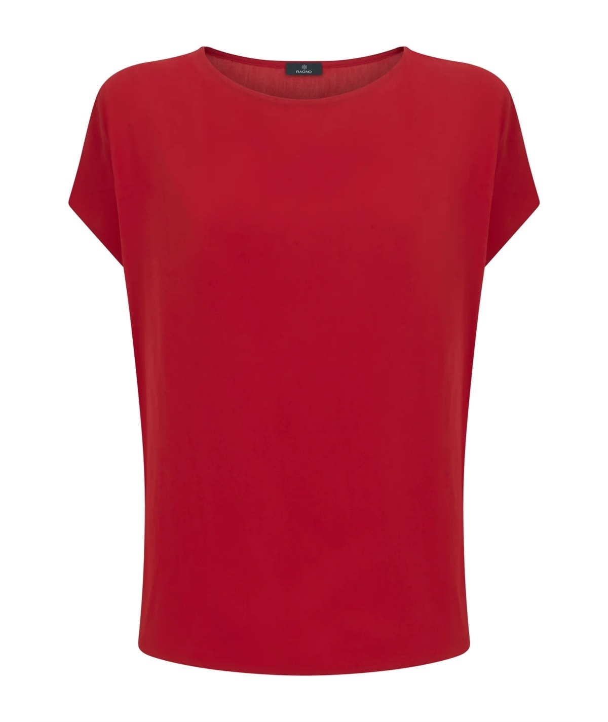 Ragno DM64SX - Blusa Girocollo con manica kimono in Ecoseta. Colore: Salsa A04