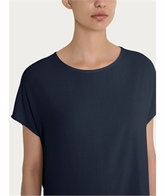 Ragno DM64SX - Blusa Girocollo con manica kimono in Ecoseta. Colore: Bleu 078