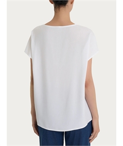 Ragno DM64SX - Blusa Girocollo con manica kimono in Ecoseta. Colore: Bianco 010