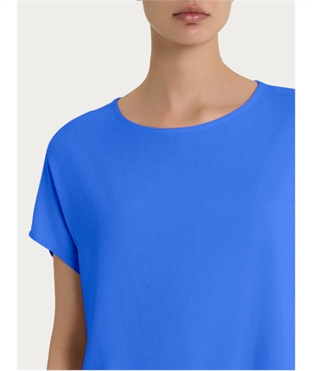 Ragno DM64SX - Blusa Girocollo con manica kimono in Ecoseta. Colore: Dazzling  Blue 857