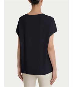 Ragno DM64SX - Blusa Girocollo con manica kimono in Ecoseta. Colore: Nero 020