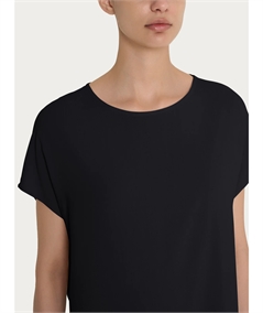 Ragno DM64SX - Blusa Girocollo con manica kimono in Ecoseta. Colore: Nero 020