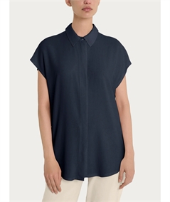 Ragno DM64SM - Camicia aperta con manica Kimono in Mussola di Viscosa. Colore: Bleu 078