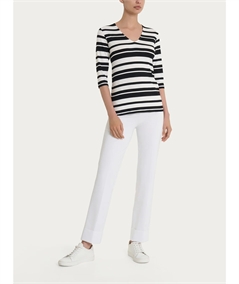 Ragno D293PW - Pantalone Straight-leg dritto con risvolto. Colore: Bianco 010