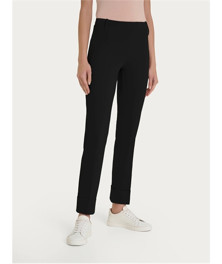 Ragno D293PW - Pantalone Straight-leg dritto con risvolto. Colore: Nero 020