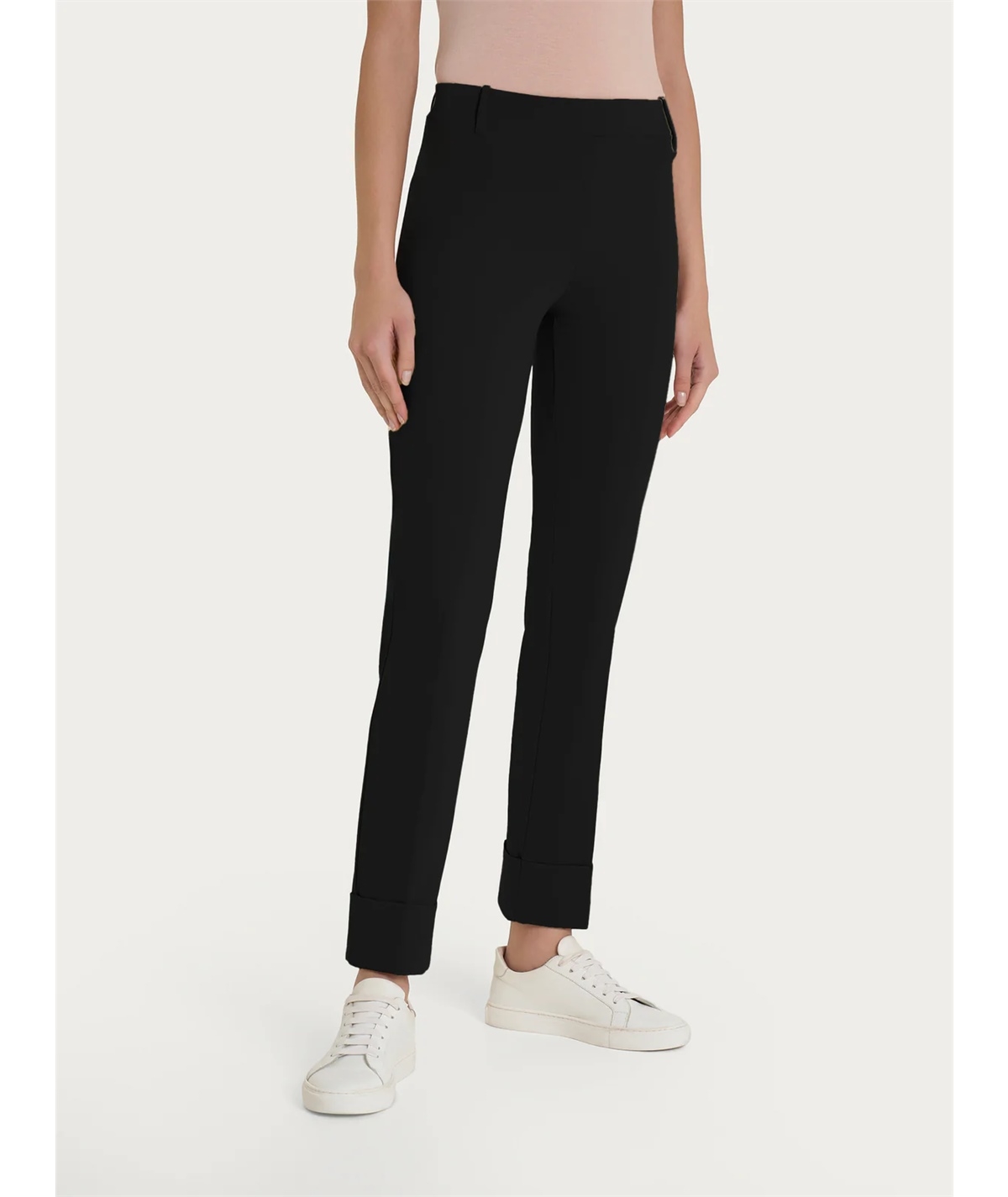 Ragno D293PW - Pantalone Straight-leg dritto con risvolto. Colore: Nero 020