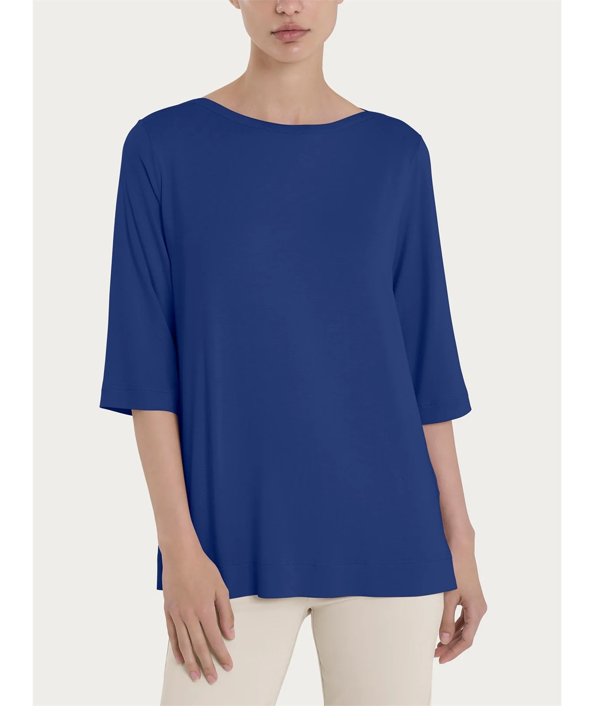 Ragno DN12TW - Maglietta collo barca con manica 3/4 in Viscosa. Colore: Blueberry 516