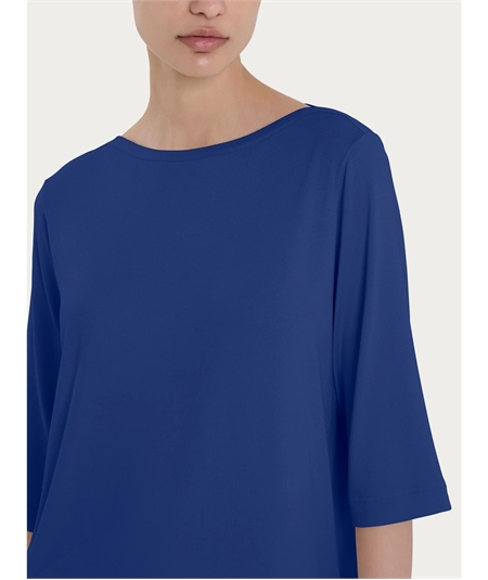 Ragno DN12TW - Maglietta collo barca con manica 3/4 in Viscosa. Colore: Blueberry 516