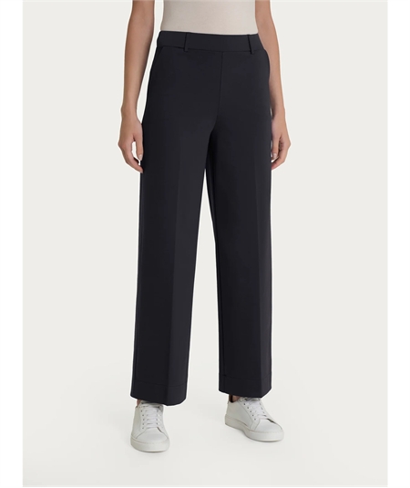 D293P4 - Pantalone Estivo Donna Ragno in Cotone con Tasche Compact Wide Leg. Colore: Nero 020