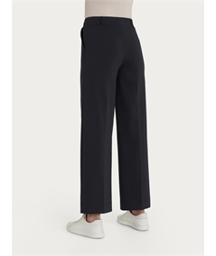 D293P4 - Pantalone Estivo Donna Ragno in Cotone con Tasche Compact Wide Leg. Colore: Nero 020