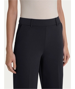 D293P4 - Pantalone Estivo Donna Ragno in Cotone con Tasche Compact Wide Leg. Colore: Nero 020