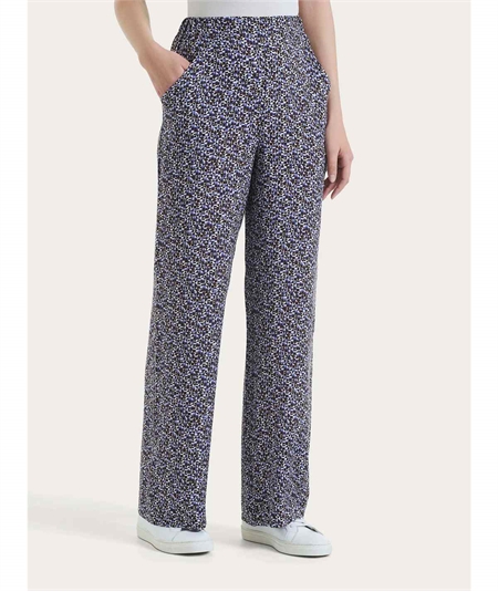 Rgno DQ25PE - Pantalone ampio con tasche con geometric pattern in Ecoseta. Colore Fant. Thistle B14F