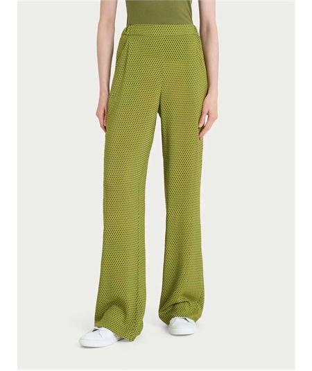 Ragno DQ23PE - Pantalone ampio con tasche e hexagon pattern in Ecoseta. Colore: Fant. Sphagnum A39F 